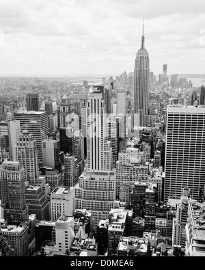 High angle view of Manhattan skyscrapers Banque D'Images