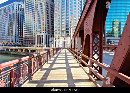 Pont et horizon de Chicago Bâtiment architecture Banque D'Images