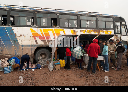 Ollague-Avaroa marché mensuel, à la frontière du Chili et de la bolivie Banque D'Images