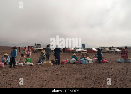 Ollague-Avaroa marché mensuel, à la frontière du Chili et de la bolivie Banque D'Images