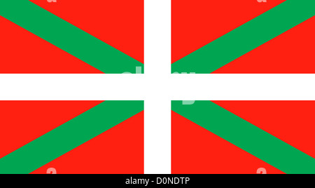 Un drapeau du pays Basque. Banque D'Images