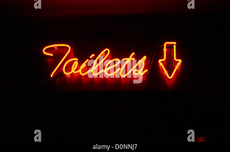 Toilettes Neon Sign Banque D'Images