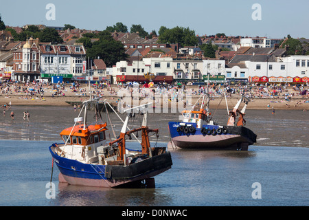 Des bateaux de pêche à Southend on Sea Essex Banque D'Images