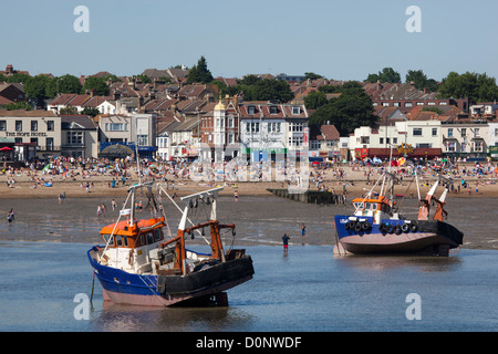 Des bateaux de pêche à Southend on Sea Essex Banque D'Images