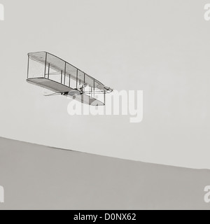 Wilbur Wright à Kitty Hawk Vol Banque D'Images