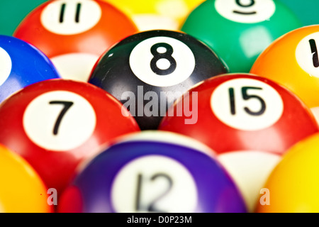 Boules de billard Photo close up Banque D'Images