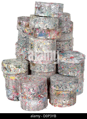 Pile de papier compressé découpe Achat de briquettes Banque D'Images