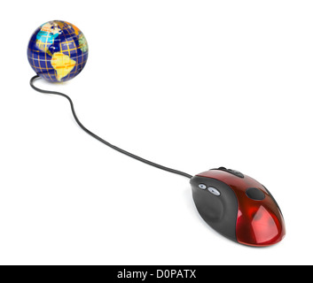 Souris d'ordinateur et globe Banque D'Images