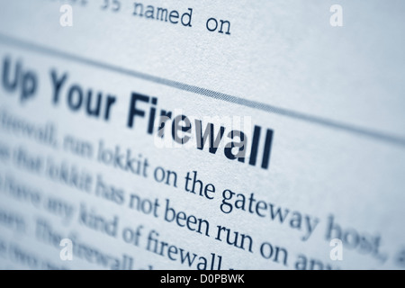 Texte de pare-feu Banque D'Images