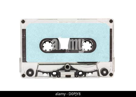 Ancien Bleu cassette vierge isolée avec chemin de détourage. Banque D'Images