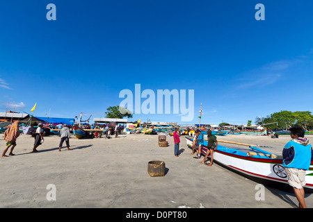 Paysage sur la plage de Jimbaran en Bali, Indonésie Banque D'Images