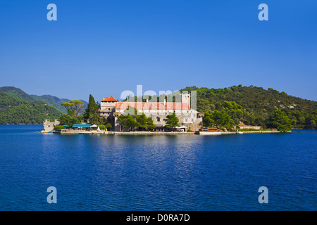 Monastère à île de Mljet en Croatie Banque D'Images