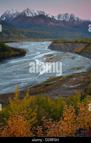 La vallée de la rivière Matanuska, en Alaska. Banque D'Images