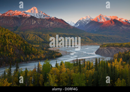 La vallée de la rivière Matanuska, en Alaska. Banque D'Images