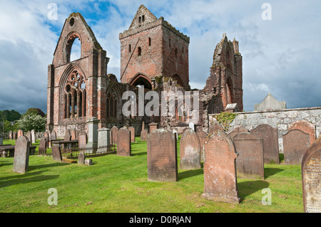 Ecosse, nouvelle abbaye, Abbaye de Sweetheart, ruine de l'église date du Moyen-Âge Banque D'Images