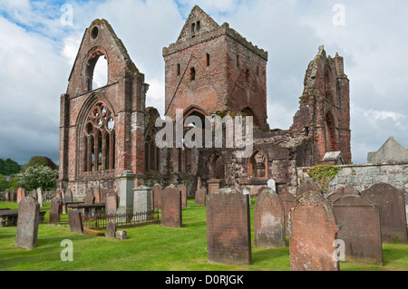 Ecosse, nouvelle abbaye, Abbaye de Sweetheart, ruine de l'église date du Moyen-Âge Banque D'Images