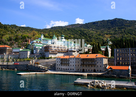 Monastère russe du Saint Panteleimon à Athos, Grèce Banque D'Images