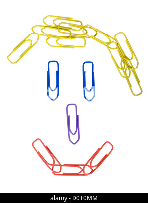 Des agrafes disposées en un smiley Banque D'Images