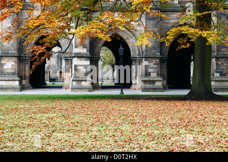 Le quadrilatère de l'Est à l'automne au Campus de l'Université de Glasgow à Glasgow, Écosse, Royaume-Uni Banque D'Images