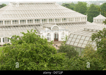 Vue de la maison de verre à Kew Gardens construit en 1863. La plus grande serre victorienne dans le monde. Banque D'Images