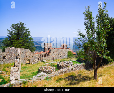 Ruines de la vieille ville de Mystras, Grèce Banque D'Images