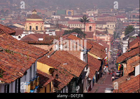 , Vieille Ville, tuile, toits, centre historique, Bogota, Colombie, Amérique du Sud Banque D'Images