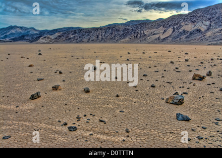 Racetrack, vallée des roches en mouvement, la vallée de la mort, National Park, California, USA, United States, Amérique du Nord, nature, paysage, Banque D'Images