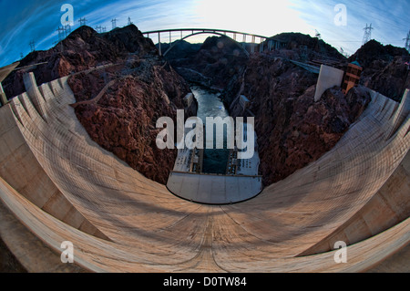 Le barrage Hoover, Nevada, USA, Europa, Amerika, barrage, mur, électricité, du fleuve du Colorado, l'Arizona, l'alimentation, l'énergie hydroélectrique, Lak Banque D'Images