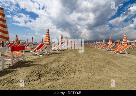 Plage Paysage à Viareggio en Toscane, Italie Banque D'Images