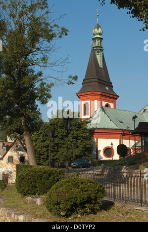 Elk188-2472/ République tchèque, Loket nad Ohri, Église de St Venceslas, 18e c Banque D'Images