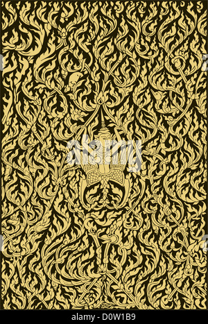 Vecteur et illustration de l'ange et l'art thaï ancien style de motif Banque D'Images