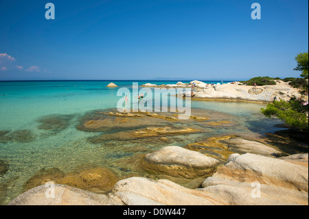 La Chalcidique, en Grèce, en Chalcidique, voyage, vacances, Europe, European, jour, Portokali, Kavourotypes, Sithonia, plage, mer Banque D'Images