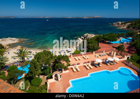 L'Italie, Sardaigne, Sardaigne, Europe, European, island, île, îles, îles, Mer Méditerranée, jour, Grand Hotel Smeraldo Beach, P Banque D'Images