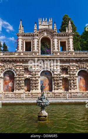 Alcazar de Séville Espagne Jardins Banque D'Images