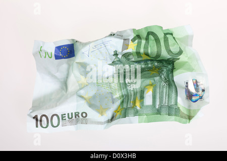 Berlin, Allemagne, froissé 100-euro note Banque D'Images