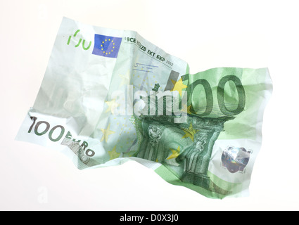 Berlin, Allemagne, froissé 100-euro note Banque D'Images