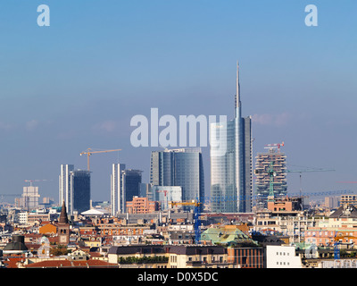 La ville de Milan, le toit de la cathédrale, Lombardie, Italie Banque D'Images