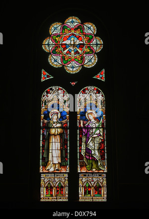 Vitraux à l'Église Catholique Saint-Joseph, Macon, Géorgie Banque D'Images