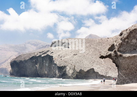 Playa de Mónsul, Monsul Beach, Cabo de Gata, Almeria, l'une des meilleures plages d'Espagne. Film lieu de tournage de la dernière Croisade d'Indiana Jones Banque D'Images