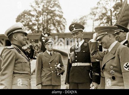 Kehlsteinhaus, le comte Galeazzo Ciano, italien, le ministre des Affaires étrangères, Adolf Hitler, Ribbentrop, Berghof, interprète, Paul Schmidt, être Banque D'Images