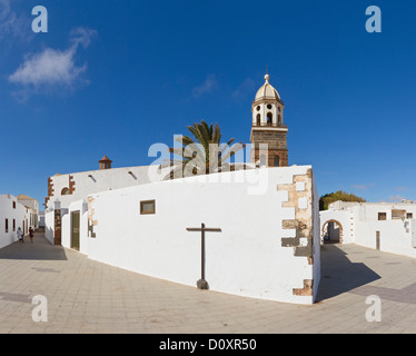 Teguise, Lanzarote, Espagne, Iglesia de Guidalupe, église, monastère, l'été, les gens, les îles Canaries, Banque D'Images