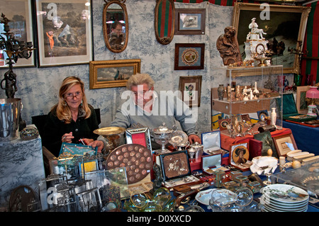 Bruxelles Bruxelles Belgique antiques market Place De Sablon Grote Antique Grand Sablon Banque D'Images