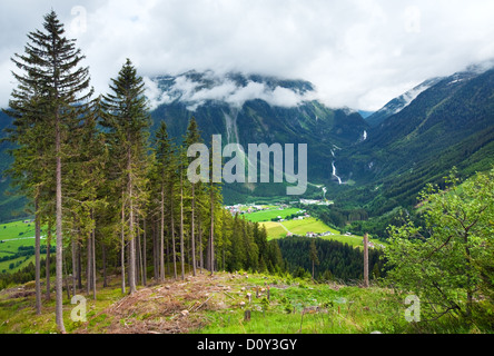 Cascade Alpes vue d'été Banque D'Images