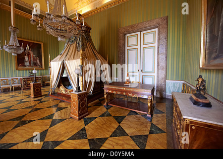 "La chambre de Joachim Murat' est de style Empire et vient du Palais Royal de Portici, Palais Royal de Caserte, Italie. Banque D'Images