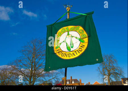 Les druides de la fondation du gui en procession à leur cérémonie annuelle pour célébrer le pouvoir du gui dans la ville rurale de Tenbury Wells, Worcestershire, Angleterre, RU Banque D'Images