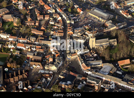 Vue aérienne du centre-ville de Stowmarket Banque D'Images