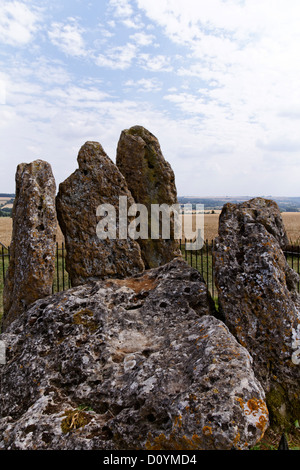 Le Whispering Knights, une partie de l'Rollright stones permanent de groupe dans l'Oxfordshire, Angleterre Banque D'Images