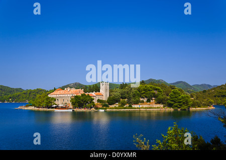 Monastère à île de Mljet en Croatie Banque D'Images