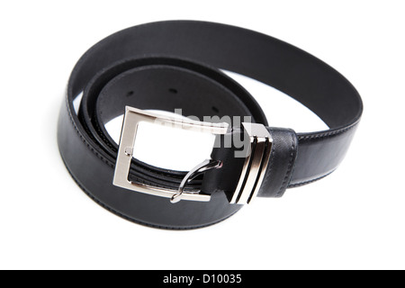 Ceinture noire de l'homme isolé sur fond blanc Banque D'Images