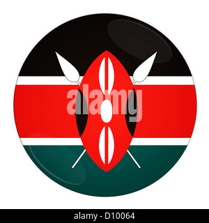 Bouton avec drapeau Kenya Banque D'Images